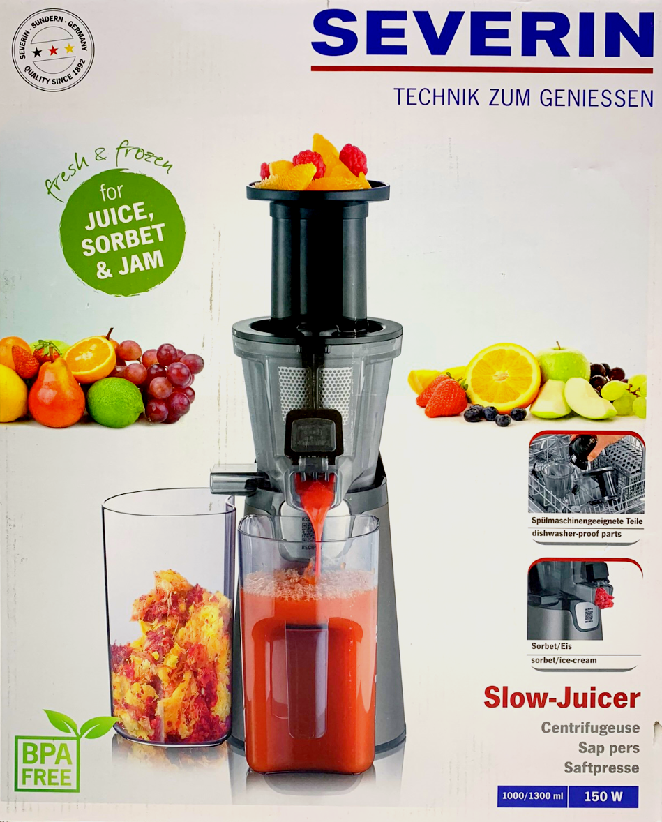 SEVERIN Slow Juicer ES 3571 elektrische Saftpresse Entsafter 1 L Verp