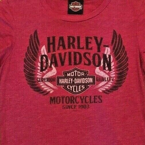 HARLEY DAVIDSON Slim Fit T-shirt Grand Cayman Red Excellent Condition Medium - Picture 2 of 6