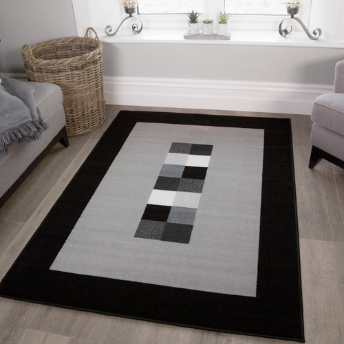Small Large Grey Black Red Funky Retro Rugs Cheap Soft Area Rug Mats Carpet Rugs - Picture 2 of 34