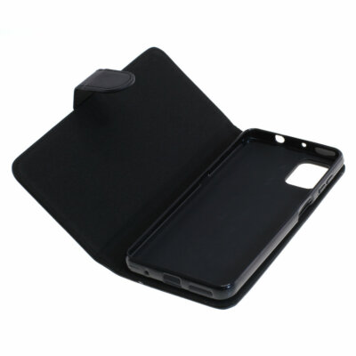 Book Case Etui Handytasche Tasche Hülle f. Motorola Moto G9 Plus (Schwarz)