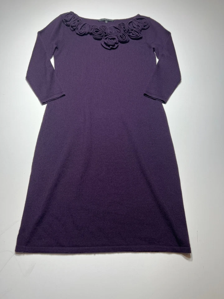 Vestido Antonio Melani Mujer Talla XS Púrpura Tejido Rosa Recortado Suéter Lana Merino Foto 2 de 4