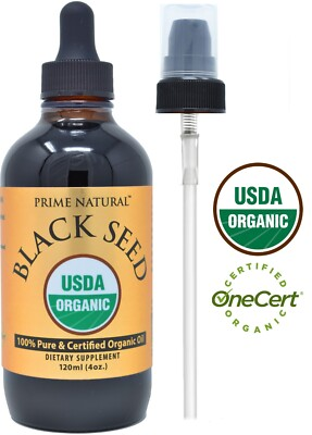 #ad Organic Black Seed Oil 4oz Cold Pressed Unrefined USDA Certified $19.99