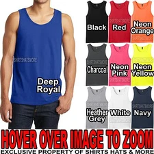 Mens PRESHRUNK Tank Top Sleeveless T-Shirt Tee XS-XL 2XL, 3XL, 4XL NEW!