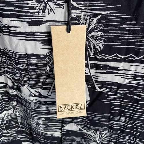 Ezekiel Men’s Small Button Down Shirt Top Black Island Print Aloha Hawaii Shirt - Picture 4 of 8