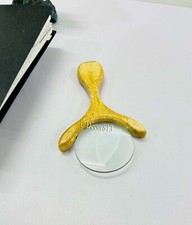 Vintage Magnifying Glass with Wood Mother of Pearl Design Handle Ideal for Book