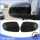 Gloss Black Side Rearview Mirror Cap Cover For Jeep Compass 2017+ Cherokee 2014+