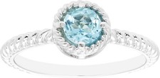 Solitaire Genuine Swiss Blue Topaz Oval Blue Topaz 14K Yellow Gold Plated Ring