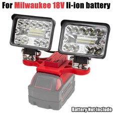 2 Head LED Work Light To Fits For Milwaukee 18V Li-Ion Battery 5600LM W/USB