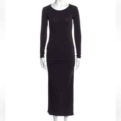 james perse ruched midi dress James Perse Ruched Long Sleeve Dress