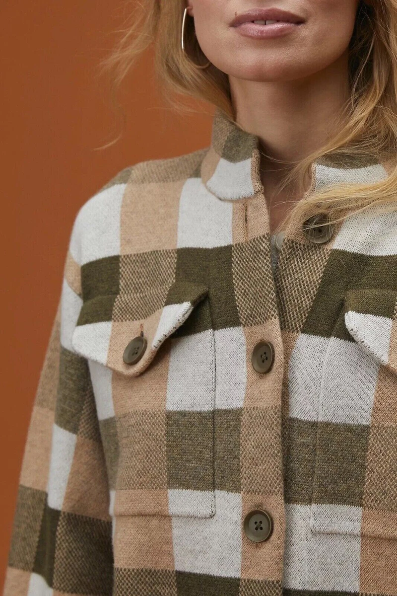 Anthropologie plaid store sweater coat