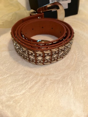 XZQTIVE Rhinestone Studded Western Leather Belt for Men Women Vintage Bling Wais - Picture 2 of 2