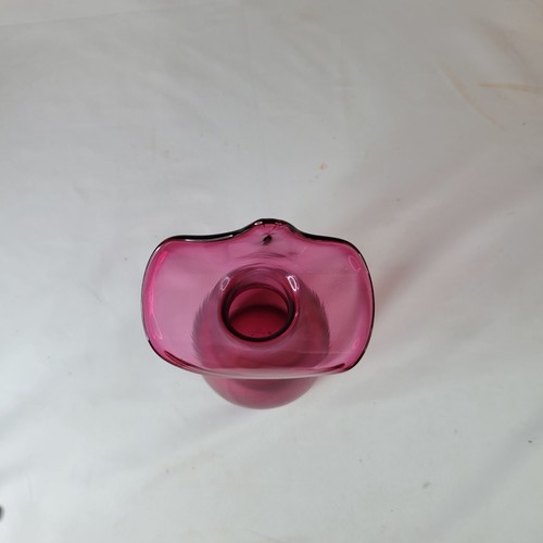 Vintage Pilgrim Glas Cranberry Jack in der Kanzel Vase Studio Kunst 7,25" lebendig - Bild 5 von 6