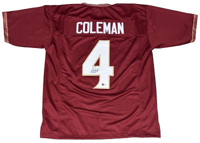 KEON COLEMAN AUTOGRAPHED SIGNED FLORIDA STATE SEMINOLES #4 JERSEY