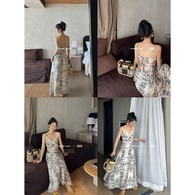 Summer Bohemian, Sleeveless Long Print Suspender Dress for Elegant Lady  Luxury | eBay