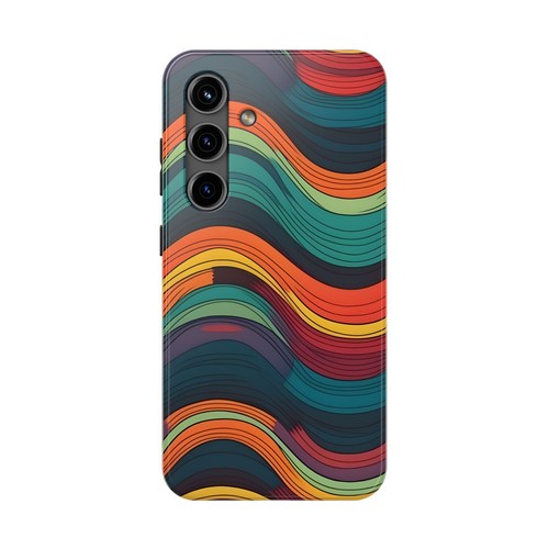 Color Wave Tough Phone Cases - Retro Pattern for iPhone & Samsung, Protective - Picture 30 of 37