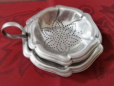 Antik 20er WMF Chippendale Teesieb mit Abtropfschale versilbert Set Art Deco