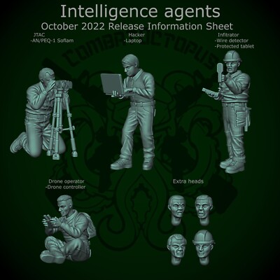 Combat Octopus Modern Miniatures Intelligence Agents Spectre Zona Alfa RPG 28mm+