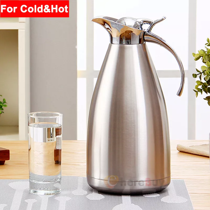 2L Coffee Pot Thermal Carafe Stainless Steel Pitcher Hot Beverage Server  68OZ