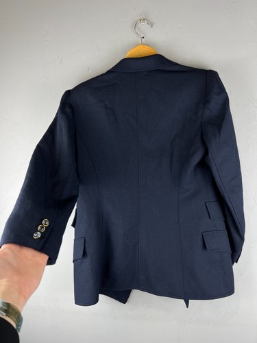 Ladies Vintage Ungaro Paris Blue Wool Blazer Jacket, size 10 - Picture 3 of 6