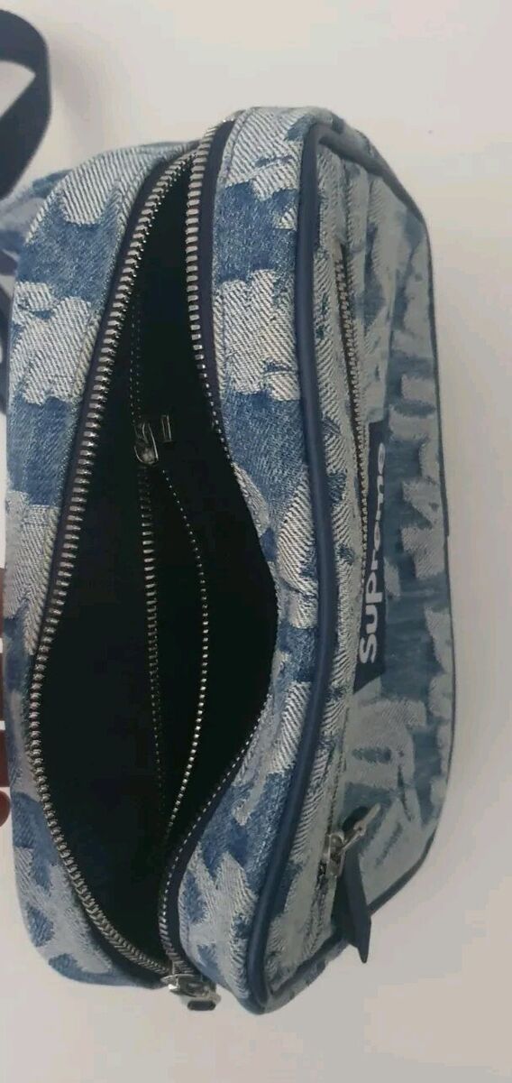 SS22 Supreme Fat Tip Jacquard Denim waist bag Blue Shoulder SS22 Supreme Fat Tip Jacquard Denim waist bag Blue Shoulder