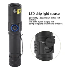 LED UV Black Light Flashlight 365nm Rechargeable Energy Saving Portable UV