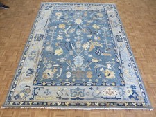 8'10 x 11'11 Hand Knotted Denim Blue Modern Oushak Oriental Rug G14903