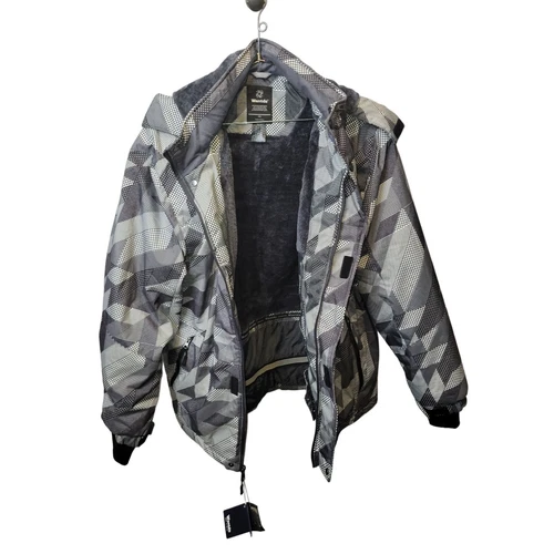WANTDO NWT Winter Windproof Wearproof Jacket Grey Geometric Design Size 2XL