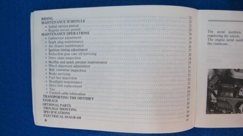 Honda FL250 Odyssey 1980 New Old Stock Factory Original Owners Manual F517 - Picture 4 of 5