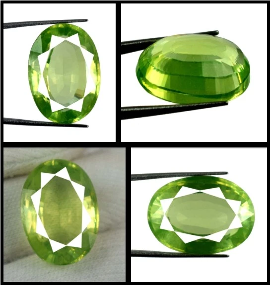 38.35 Karat Ovaler Pakistan Peridot Lose Edelstein Natur Zertifiziert L9867 Sehr - Bild 3 von 4