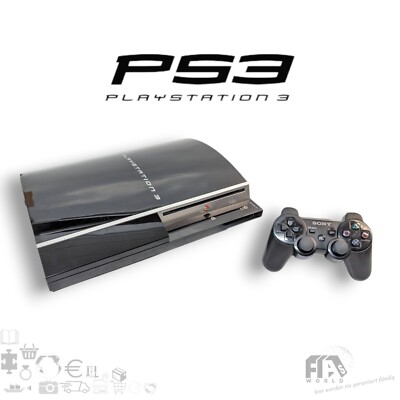 Sony PlayStation 3 FAT PS3 Konsole 80GB Controller Sixaxis Schwarz Spielkonsole