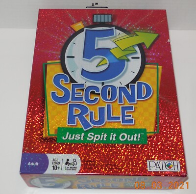 2010 5 Second Rule Spit it Out Board Game 100% COMPLETE By Patch Products