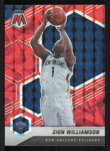 2020-21 Panini Mosaic Mosaic Reactive Red #49 Zion Williamson