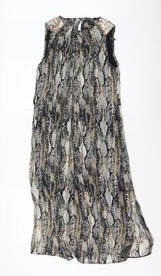 Dorothy Perkins Damen Beige Tier Polyester Mischung A-Linie Größe 10