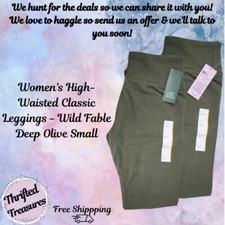  2 NWT Women's High-Waisted Classic Leggings Wild Fable Deep Olive S OD Green