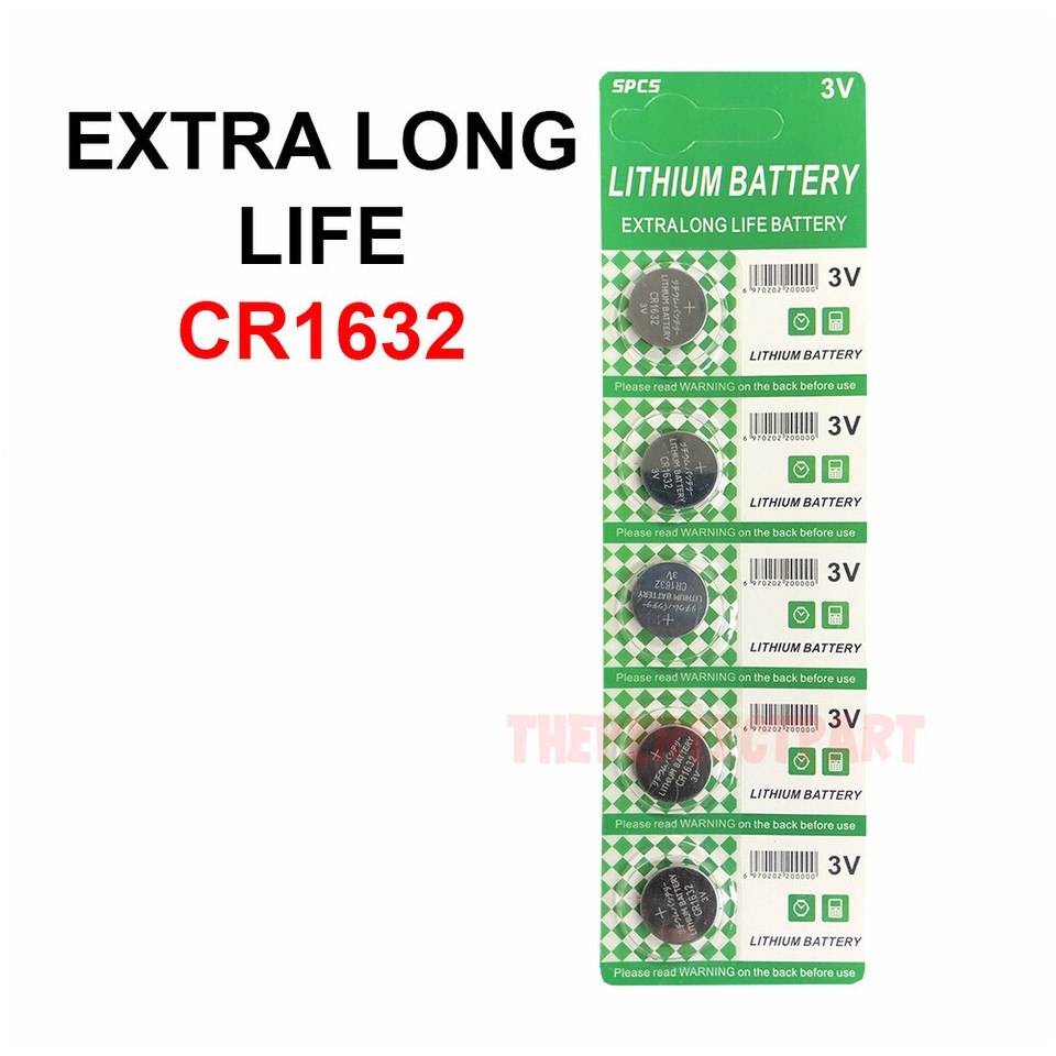 5 PACK FRESH LONG LIFE CR1632 ECR1632 1632 3V Lithium Coin Battery