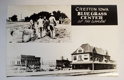 Vintage Postcard. Creston Iowa bluegrass center of the World. Unposted. RPPC