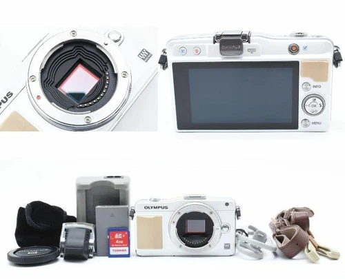 OLYMPUS PEN mini E-PM2 Mirrorless Digital Camera White w/Batterie & Charger JP