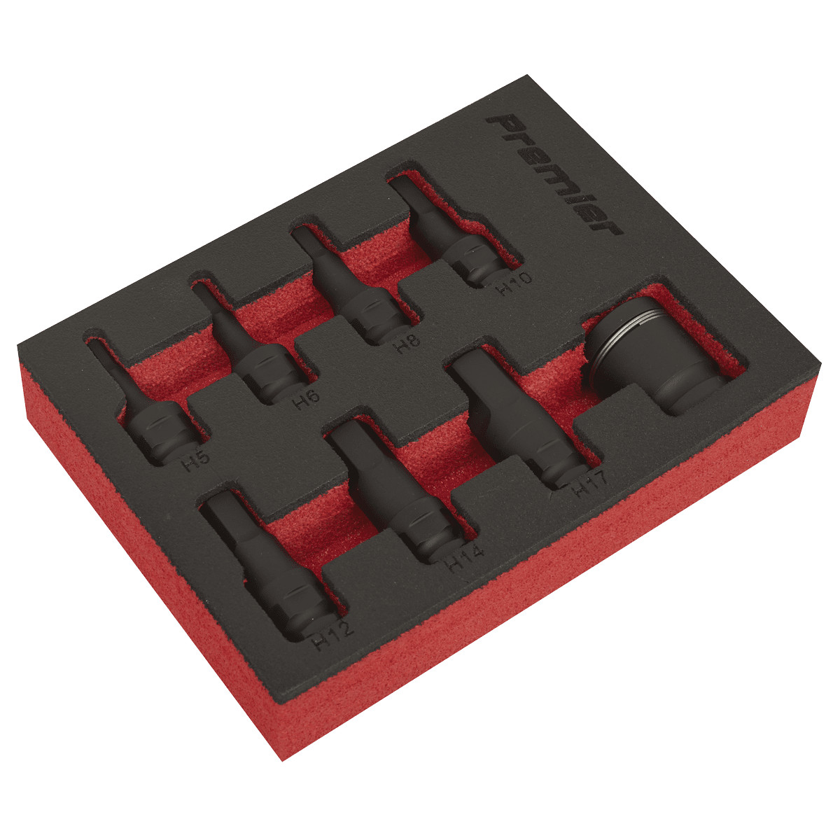 Sealey AK5620 Premier Hex Impact Socket Bit Set 3/8""Sq Drive 8pc