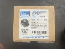 Fasco # D554 4 Watt 1550 RPM CWLE 115V Unit Bearing Refrigeration Electric Motor