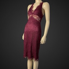 D&G Dolce&Gabbana Vintage Burgundy Guipure Evening Dress Size S