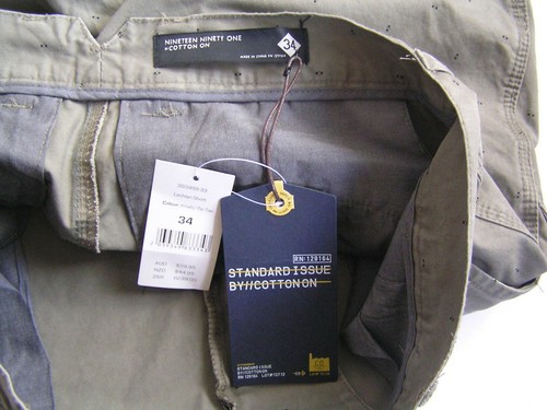 COTTON ON MEN'S SHORTS SIZE 34 KHAKI NEW WITH TAGS - Picture 5 of 8