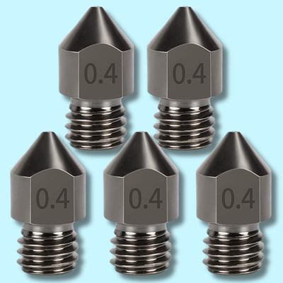 MK8 Hardened Steel Nozzles 0.4mm 1.75mm 5pcs For 3D Printer Creality CR-10 Ender