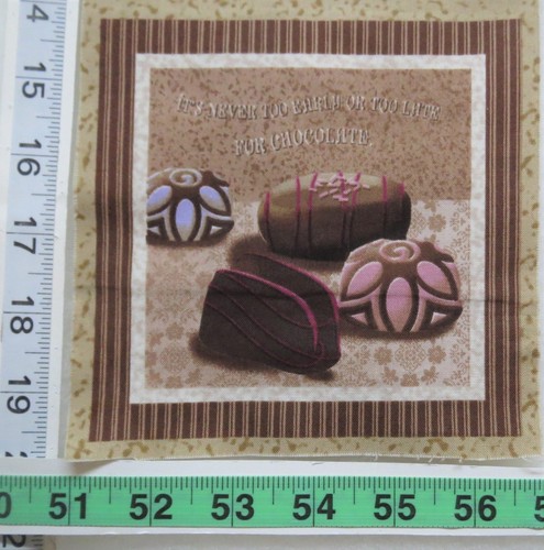 Chocolate Fabric Four blocks Forget Love I'm no Quitter 5.5" Quilt Squares - Picture 6 of 6