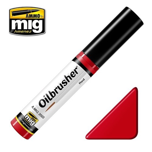 OILBRUSHER Red - Oil paint with fine brush applicator AMIG3503