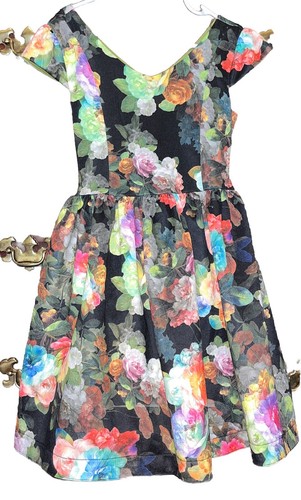 Bonnie Jean Girl's Floral Print Cuff Sleeve Party Dress size 7 - Picture 2 of 7