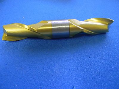 Precision 15/16'' x 1'' x 1-5/8'' x 6'' 2-Flute TiN HSS Double End Mill A12I57