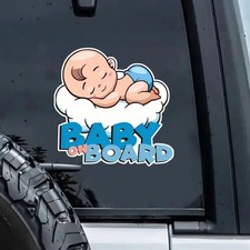 Baby on Board Warning Sticker for Car Bumper or Rear Windshield, 5.51''x5.51'',