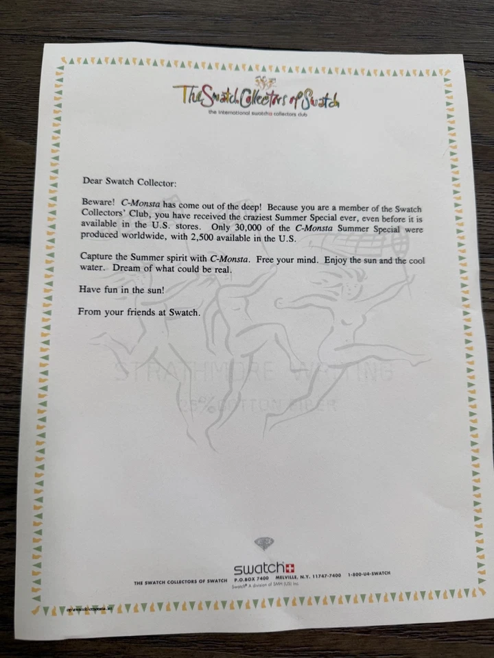 NEW SWATCH SCUBA WATCH C-MONSTA ON THE BEACH SDZ101 LIMITED EDITION #19980 SET - Image 4 of 4