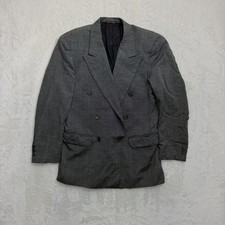 Vintage Christian Dior Monsieur Blazer Mens 40 Gray Wool Double Breasted Tweed