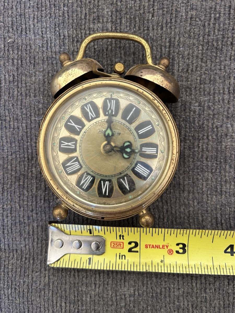 Blessing　ヴィンテージアラーム置時計 Vintage Blessing Alarm Clock West Germany Brass Twin Bell Wind-Up